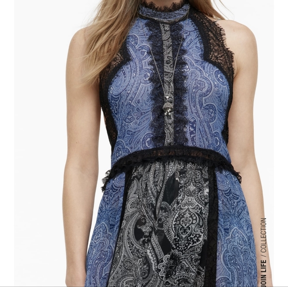 Zara Blue and Black Backless Dress - Picture 5 of 15